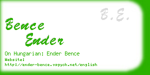 bence ender business card